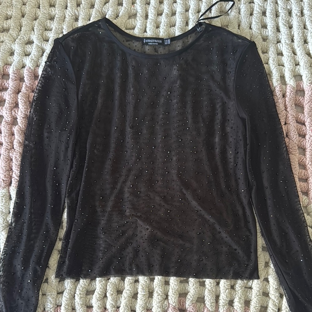 Black Sheer Top